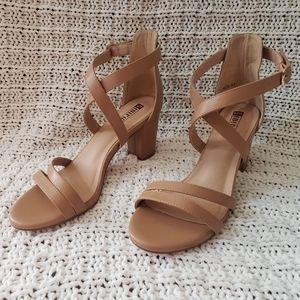 Nude Heels with Crossover Strap Detailing